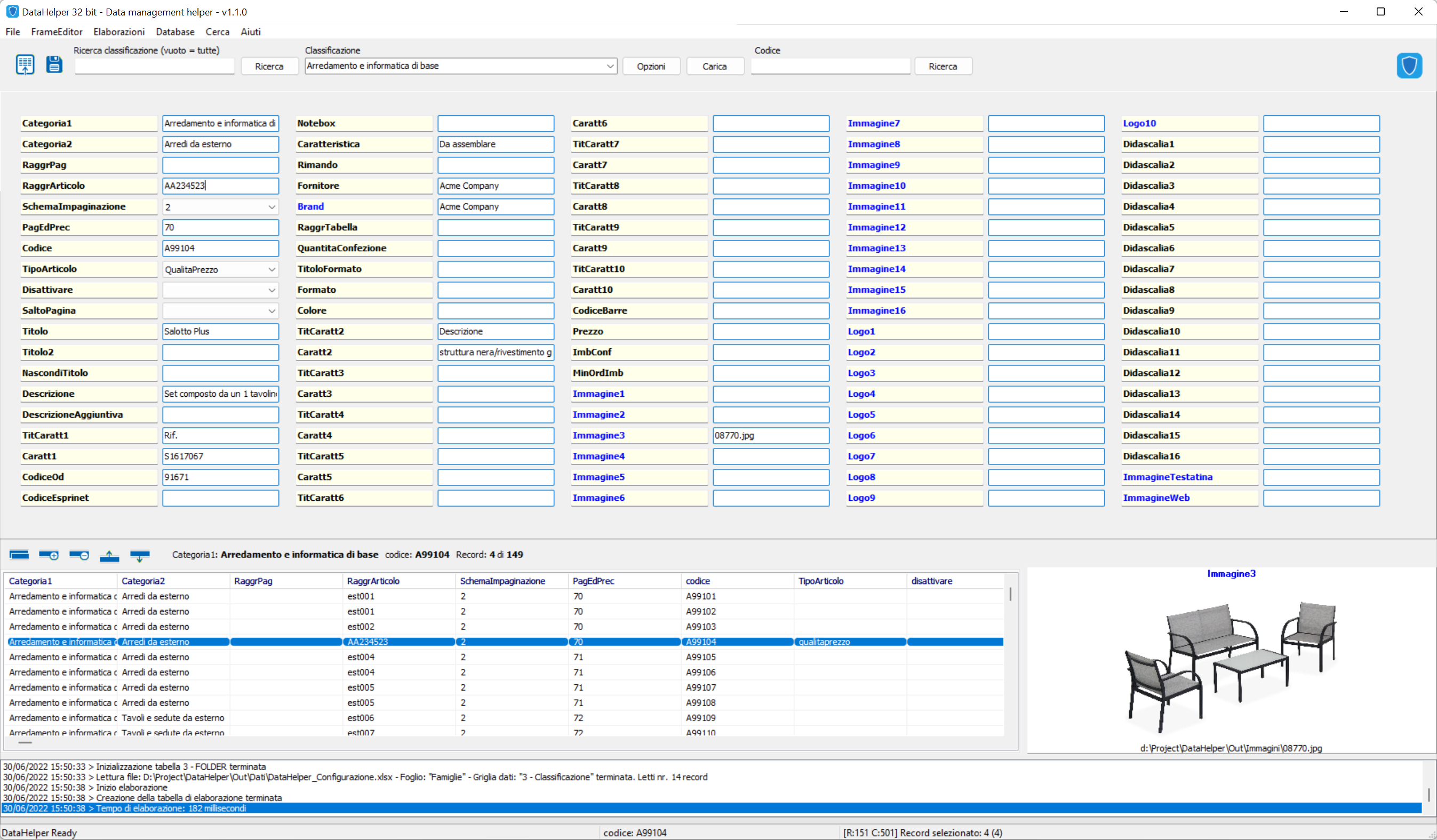 DataHelper per la gestione dei file Excel/CSV/Tab-Delimited di grandi dimensioni